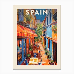 Malaga Spain 7 Fauvist Painting  Travel Poster Canvas Print