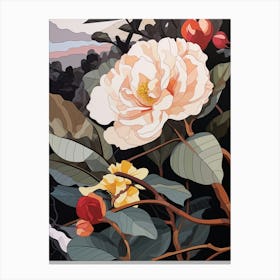 Flower Illustration Camellia 1 Canvas Print