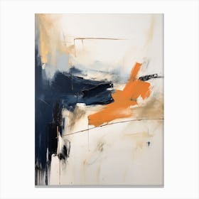 Navy And Orange Autumn Abstract Painting 10 Canvas Print