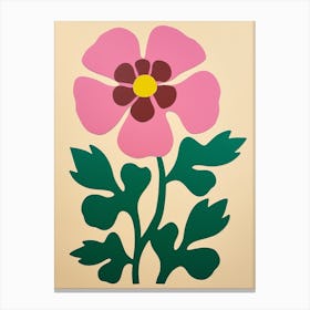 Cut Out Style Flower Art Anemone 4 Canvas Print