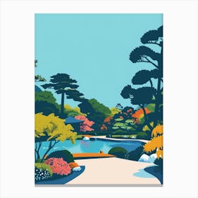 Kenrokuen Garden Kanazawa Colourful Illustration Canvas Print