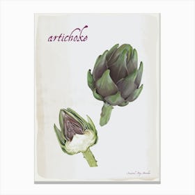 Artichoke Vintage illustration Print Canvas Print