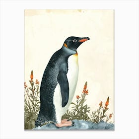 Adlie Penguin Volunteer Point Vintage Botanical Painting 3 Canvas Print