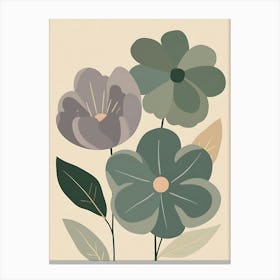 Flowers On A Beige Background 7 Canvas Print