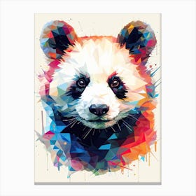 Panda Art In Geometric Abstraction Style 3 Canvas Print