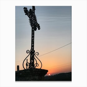 Cross At Sunset Canvas Print