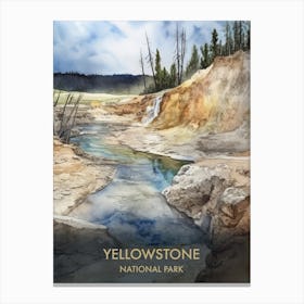 Yellowstone Park Watercolour 2 Canvas Print