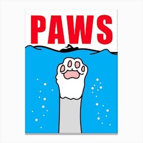 Paws Poster Cat Parody Canvas Print