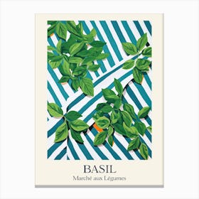 Marche Aux Legumes Basil Summer Illustration 8 Canvas Print