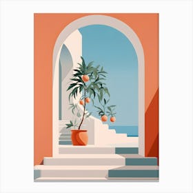 Amale0130 Plant In Stairway By Colorblock In The Style Of Folk A181467f 8177 459b 8fa6 B9176449e071 Canvas Print