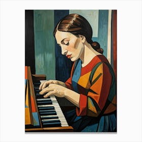 Woman Playing Piano Canvas Print