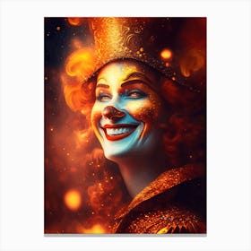 Clown in Fire Canvas Print