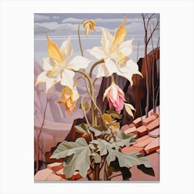 Columbine 1 Flower Painting Canvas Print