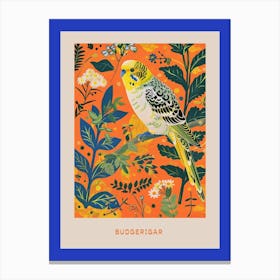 Spring Birds Poster Budgerigar 1 Canvas Print