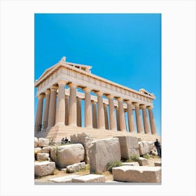 Parthenon Athens Greek Cool Realistic Illustration Canvas Print