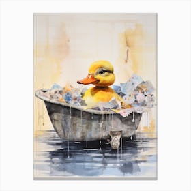 Duckling In The Bath Collage Canvas Print