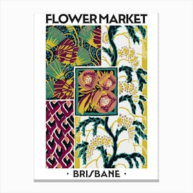 Flower Market Brisbane Eugene Seguy Vintage Botanical Canvas Print