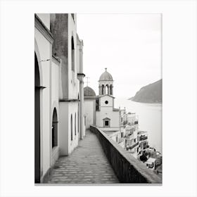 Amalfi Coast, Italy, Black And White Analogue Photograph 2 Canvas Print