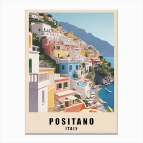 Summer In Positano Low Poly (27) Canvas Print
