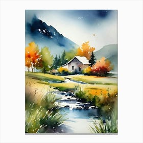 Watercolor Of A House 1 Canvas Print