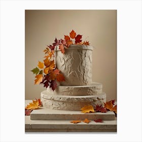 Autumn Leaves On A Cake Canvas Print