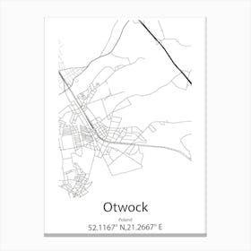 Otwock,Poland Minimalist Map Canvas Print