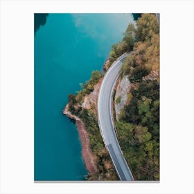 Blue Lake Italy from drone view | Tuscany travel Canvas Print