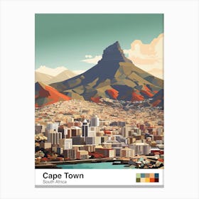 Cape Town, South Africa, Geometric Illustration 4 Poster Canvas Print