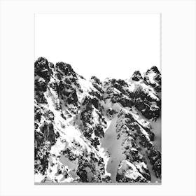 Black And White Mountain Scene Canvas Print