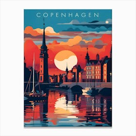 Denmark Copenhagen Travel Retro Canvas Print