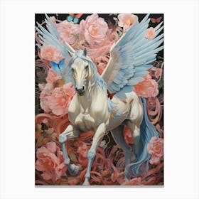 Pegasus With Roses Canvas Print