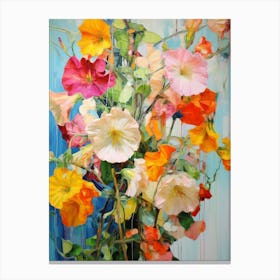 Abstract Flower Painting Hollyhock Canvas Print