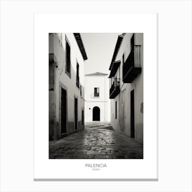 Poster Of Palencia, Spain, Black And White Analogue Photography 3 Canvas Print