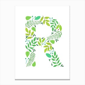 Leafy Letter R Canvas Print