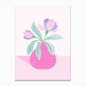 Modern Flower Pot Pink Canvas Print