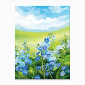 Forget Me Not In Grasslands (4) Canvas Print