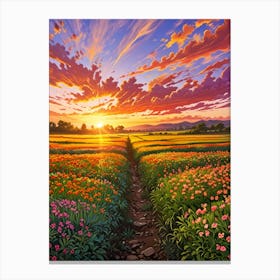 Sunset In The Field 26 Canvas Print