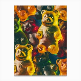 Retro Gummy Bears Candy Sweets Pattern 4 Canvas Print