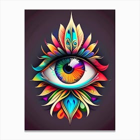 Psychedelic Eye, Symbol, Third Eye Tattoo 7 Canvas Print