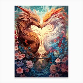 Dragon And Phoenix Illustration 5 Canvas Print