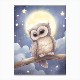 Sleeping Baby Owl Canvas Print