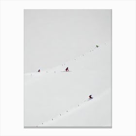 Flaine, France Minimal Skiing Poster Canvas Print