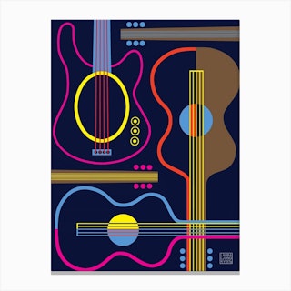 Strings 1 Canvas Line Art Print