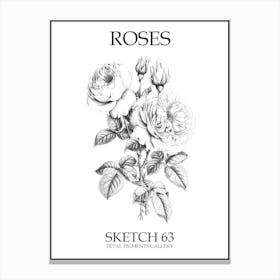 Roses Sketch 63 Poster Canvas Print