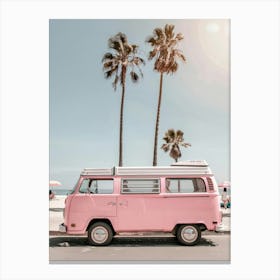 Pink Vw Bus 2 Canvas Print