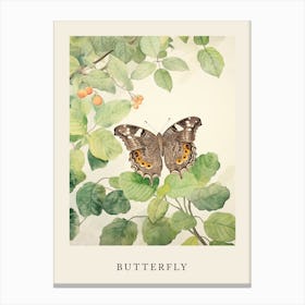 Beatrix Potter Inspired  Animal Watercolour Butterfly 2 Canvas Print