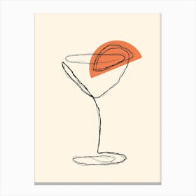 Orange Martini Cocktail Drink Canvas Print