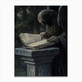 Eagle Reading A Book Canvas Print