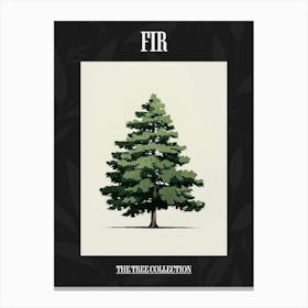 Fir Tree Pixel Illustration 2 Poster Canvas Print