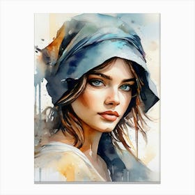 Woman Watercolor Portrait Canvas Print